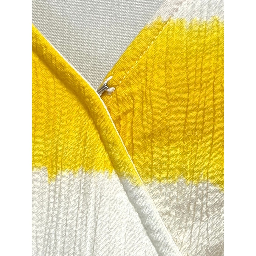 Tommy Bahama Maxi Dress Womens XL‎ Yellow Striped High Low Tassel Wrap - Picture 8 of 12